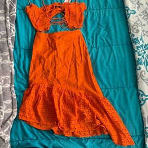BOHO 2 Piece Set Orange NWT